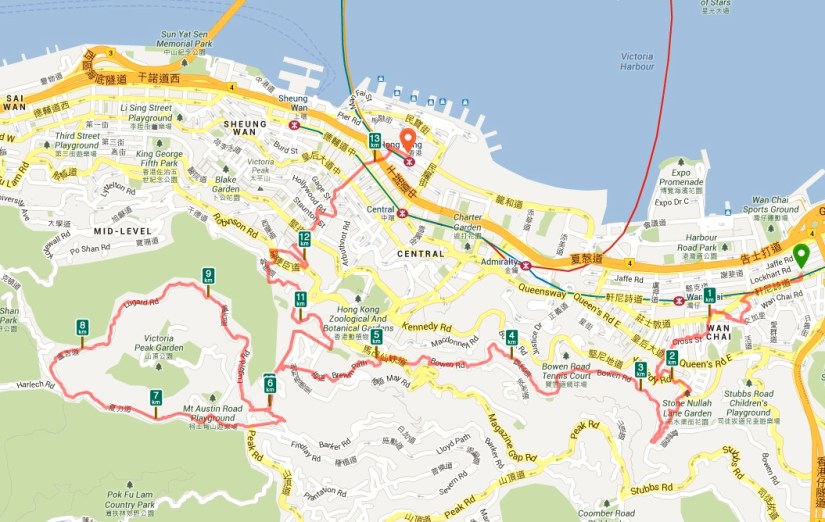 Causeway Bay Wan Chai via the Peak to the Central Ferry Piers