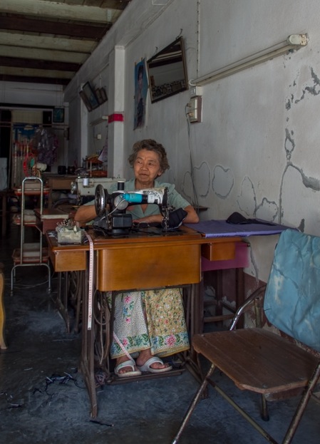 Takua Pa Old Town 6 Sewing lady