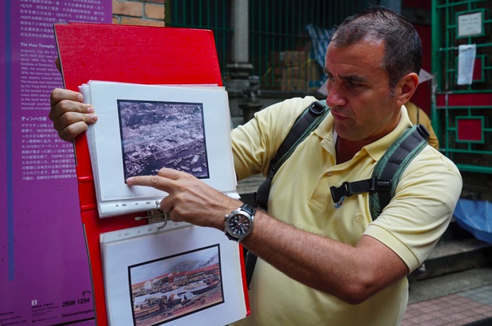 Jason Wordie in front of Tin Hau Temple in Yau Ma Tei